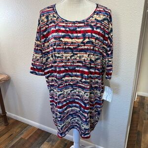LuLaRoe - Irma - Colorful Patterned Top - Size Large - NWT